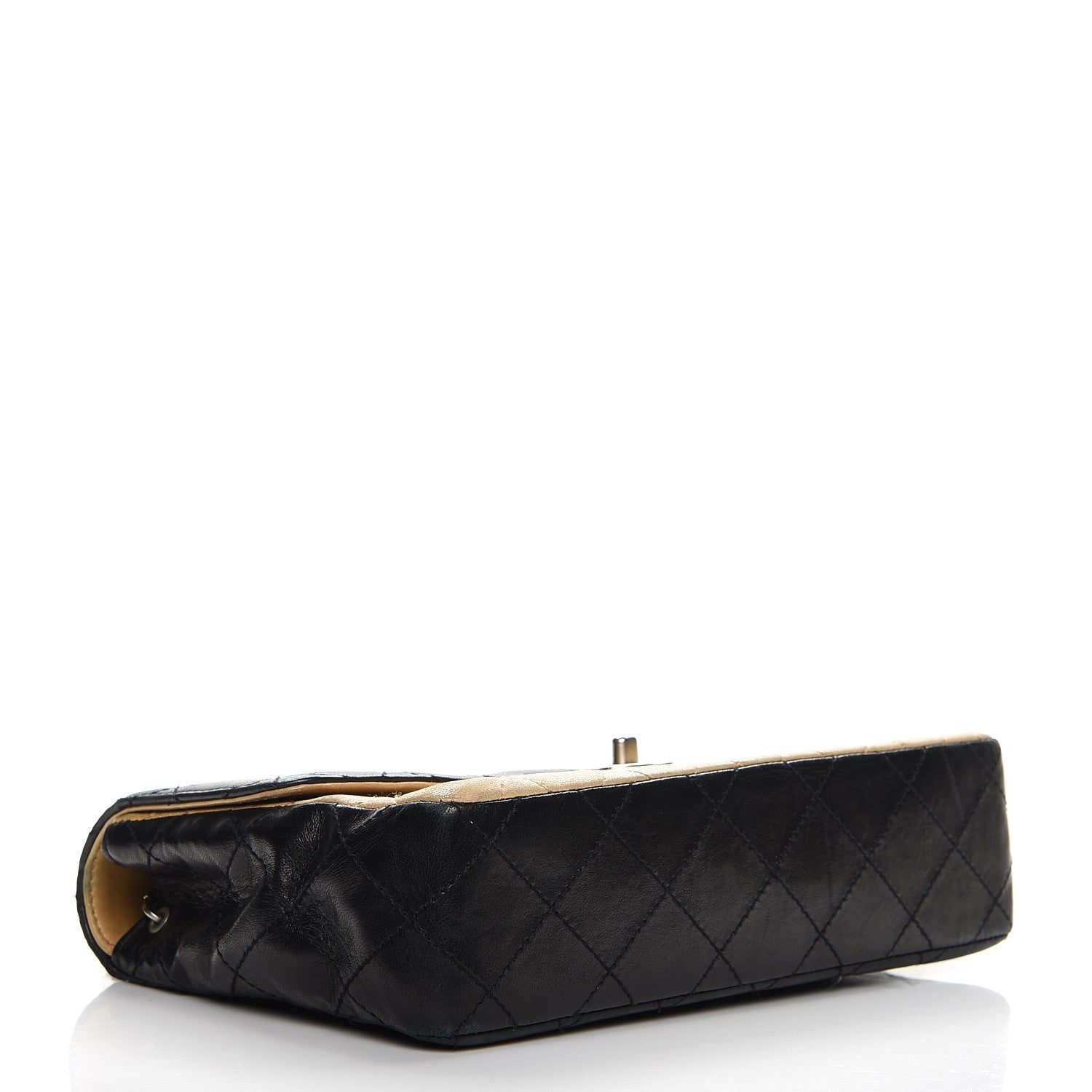 Chanel Lambskin Quilted Bi-Color Medium Single Flap Black Beige 4 of 12