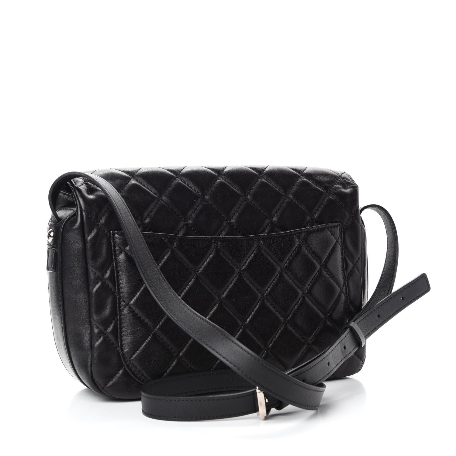 Chanel Lambskin Quilted Messenger Bag Black 3 of 11