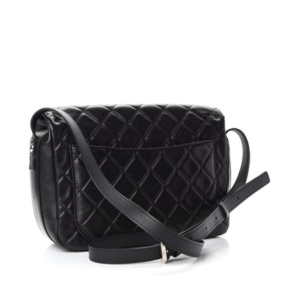 Chanel Lambskin Quilted Messenger Bag Black 3 of 11
