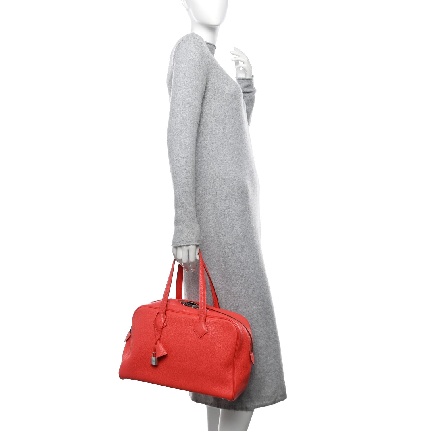 Hermes Taurillon Clemence Victoria II 35 Rose Jaipur 2 of 10
