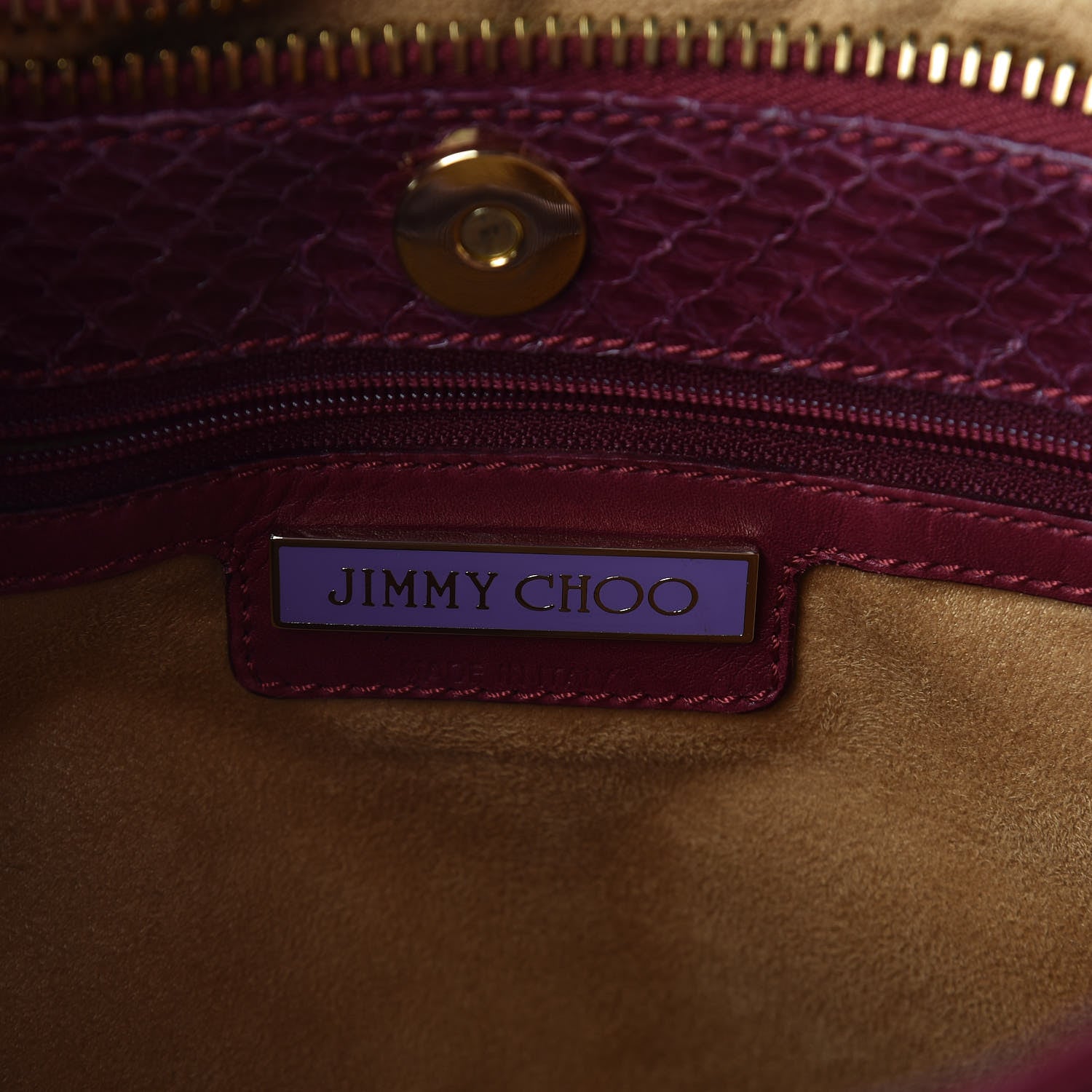 Chanel JIMMY CHOO Suede Watersnake Trim Alex Hobo Bag Red 6 of 9