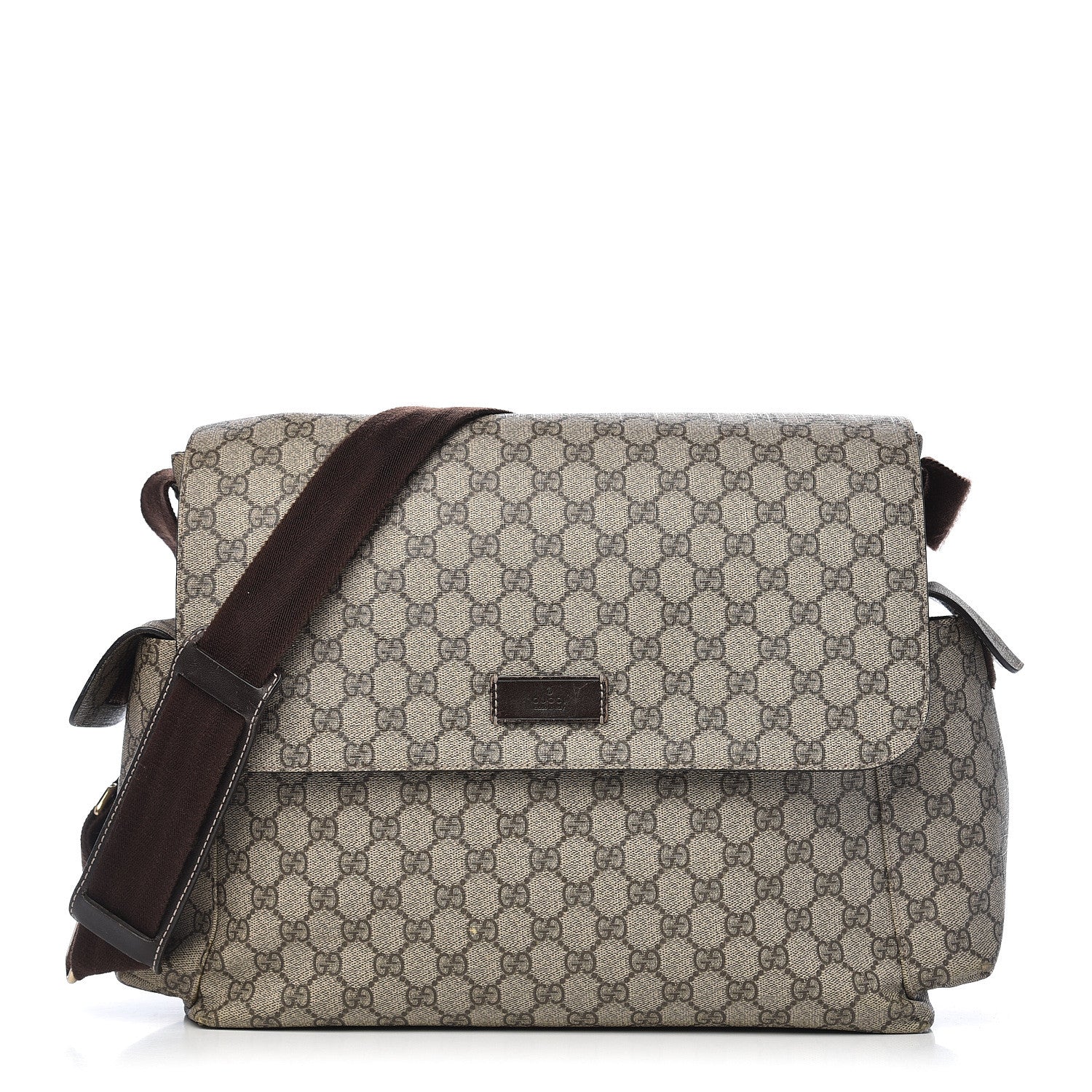 Gucci GG Plus Monogram Messenger Diaper Bag Dark Brown 1 of 12