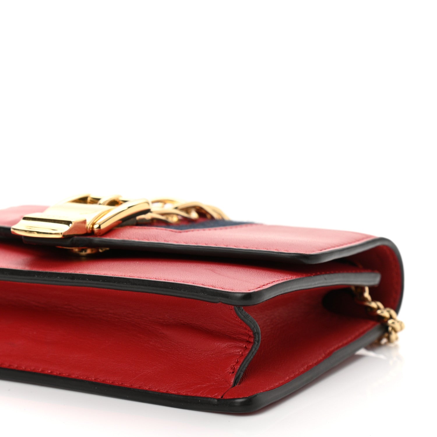 Gucci Calfskin Super Mini Sylvie Chain Shoulder Bag Hibiscus Red 10 of 14