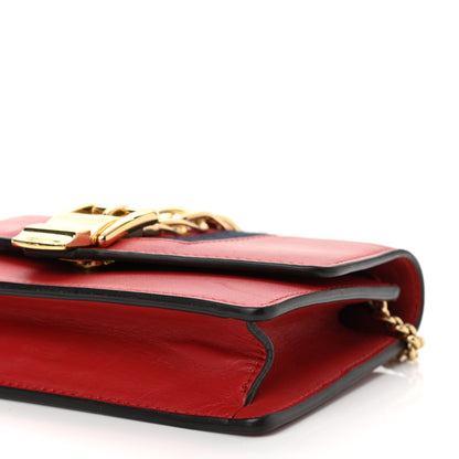 Gucci Calfskin Super Mini Sylvie Chain Shoulder Bag Hibiscus Red 10 of 14