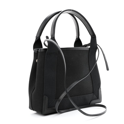 Balenciaga Cotton Canvas Calfskin Navy Cabas XS Black 4 of 12