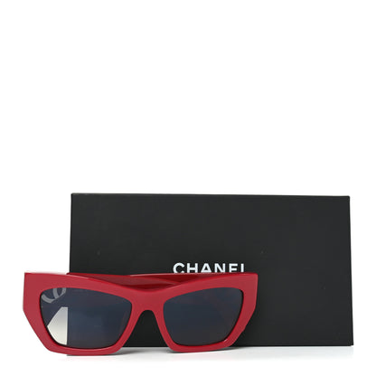 Chanel Acetate Cat Eye Sunglasses 5527-A Red 7 of 7