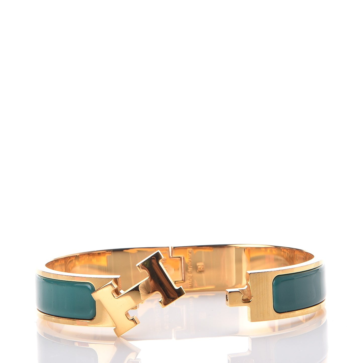 Enamel Narrow Clic Clac H Bracelet PM Vert Bleuete