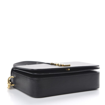 Saint Laurent Textured Calfskin Medium Classic Monogram Universite Bag Black 3 of 8