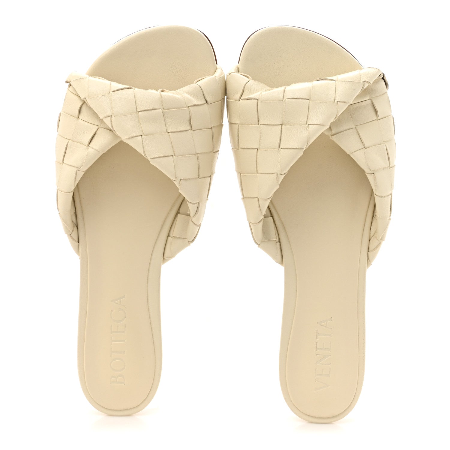 Bottega Veneta Nappa Twisted Intrecciato Blink Flat Mule Sandals 40 Sea Salt 2 of 9