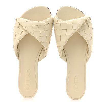 Bottega Veneta Nappa Twisted Intrecciato Blink Flat Mule Sandals 40 Sea Salt 2 of 9