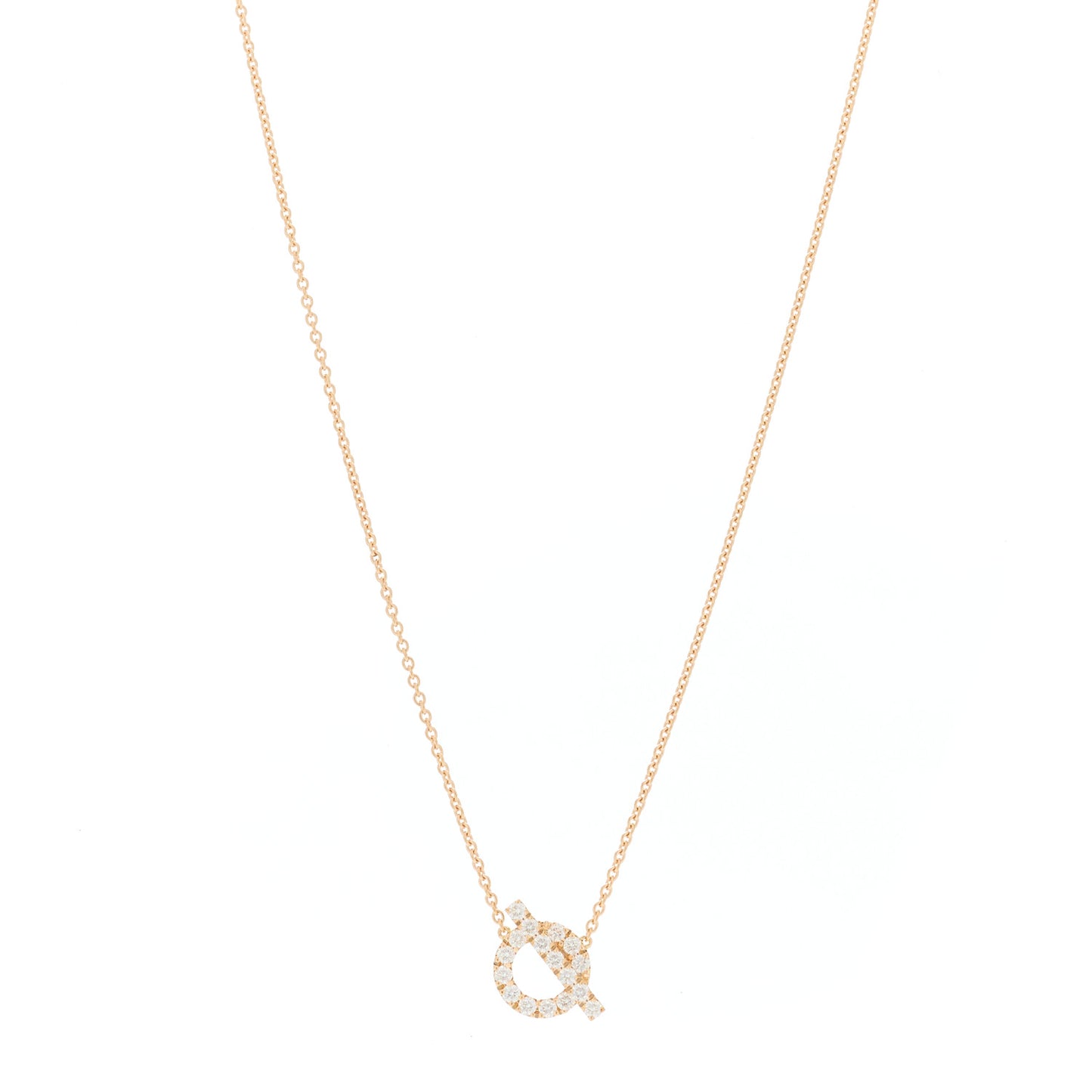 18K Rose Gold Diamond Finesse Pendant Necklace
