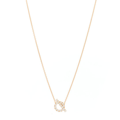Hermes 18K Rose Gold Diamond Finesse Pendant Necklace 1 of 6