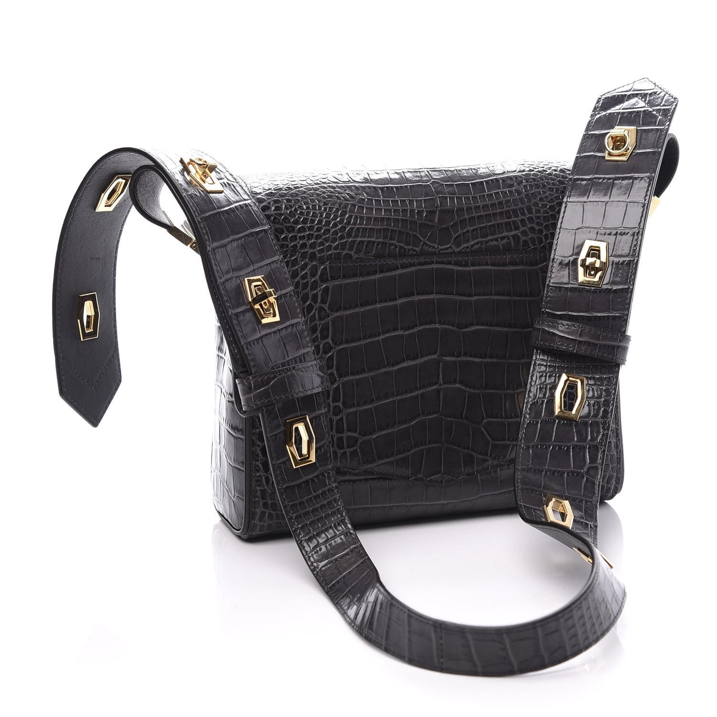 Calfskin Crocodile Embossed Medium Eden Storm Grey