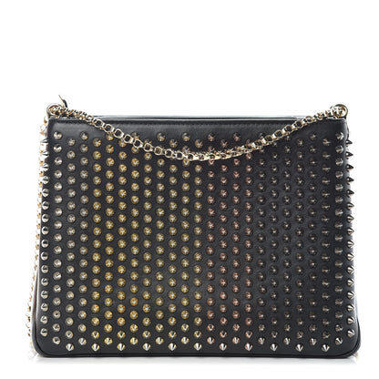 Christian Louboutin Calfskin Ombre Spiked Tribouli Shoulder Bag Black 1 of 12