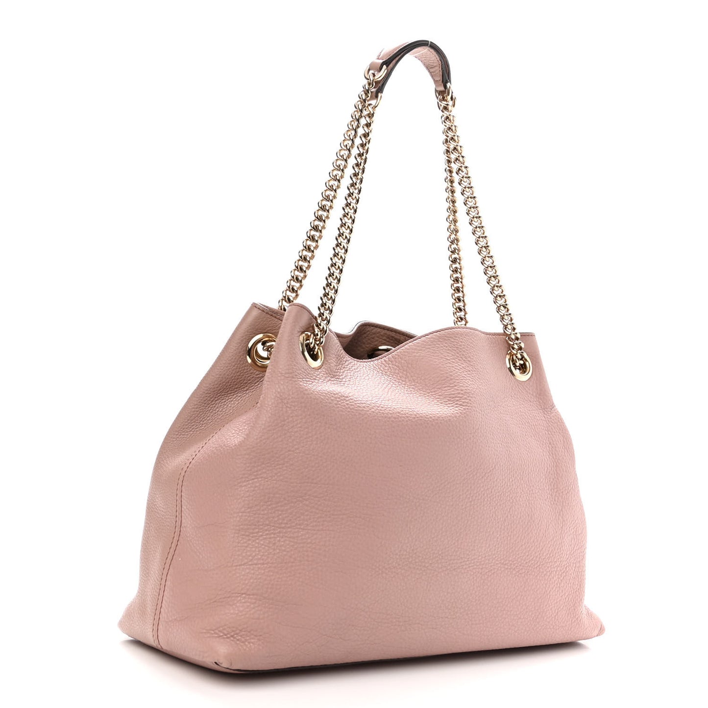 Pebbled Calfskin Medium Soho Chain Shoulder Bag Dark Cipria