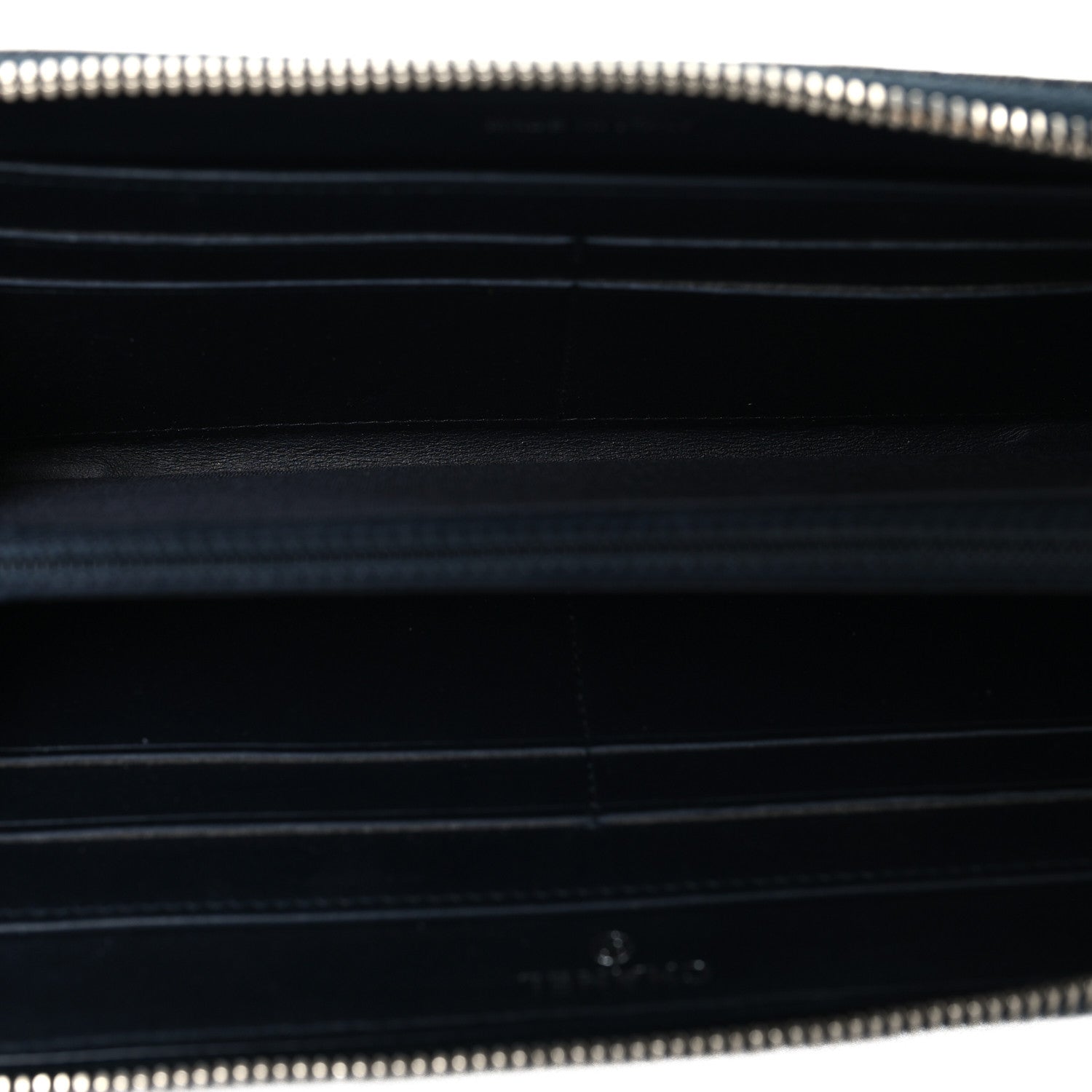 Chanel Denim Deauville Zip Around Wallet Dark Blue 5 of 8