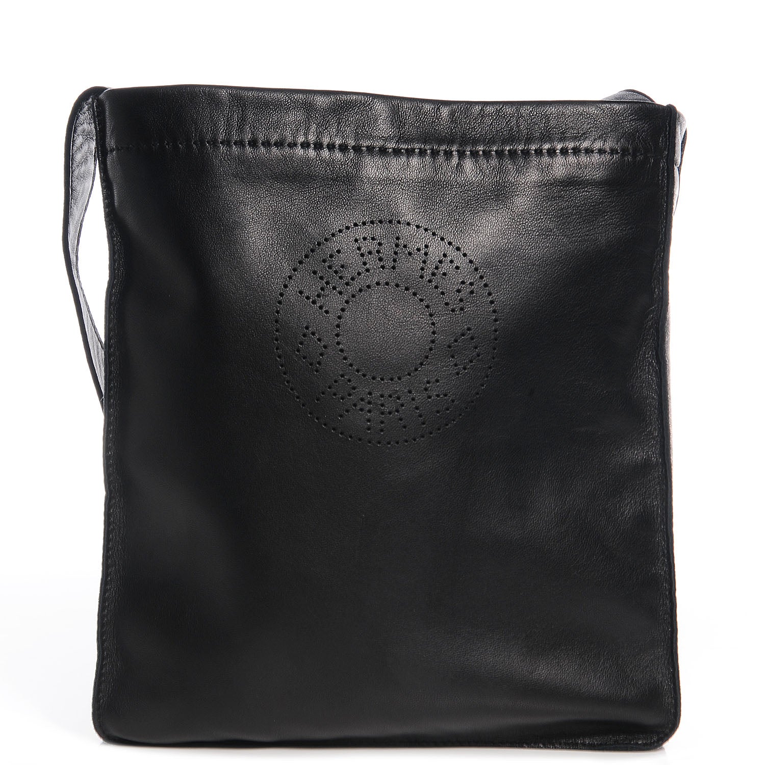 Hermes Lambskin Clou De Selle Pouch Black 1 of 7