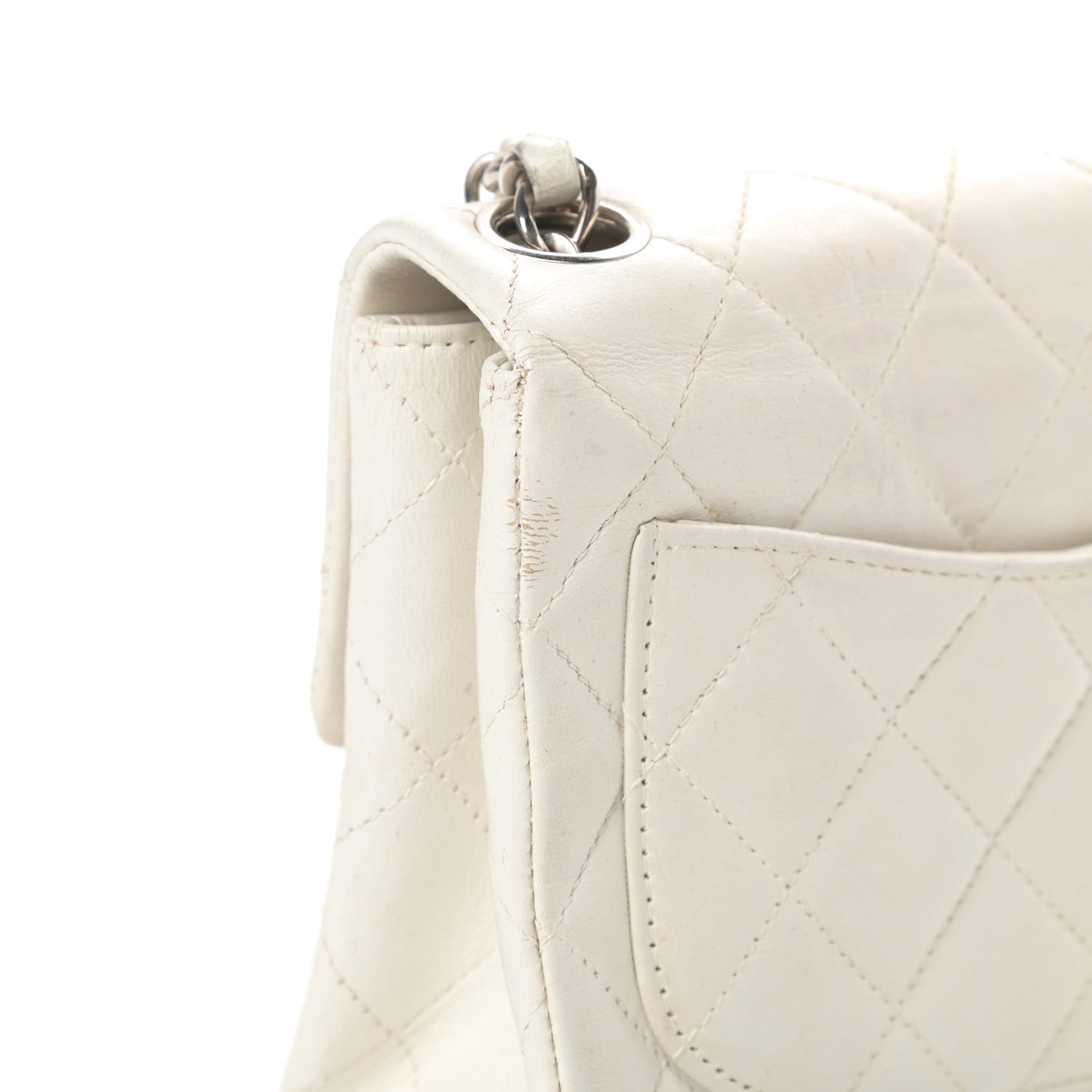Chanel Lambskin Quilted Mini Square Flap White 15 of 16
