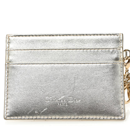 Christian Dior Metallic Lambskin Cannage Lady Dior Card Holder Gold 9 of 10