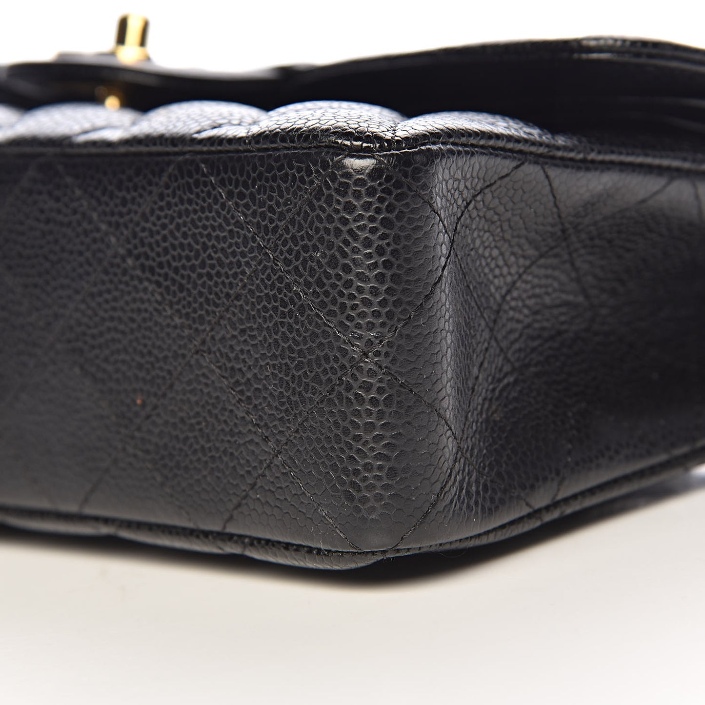 Caviar Quilted Small Double Flap Black