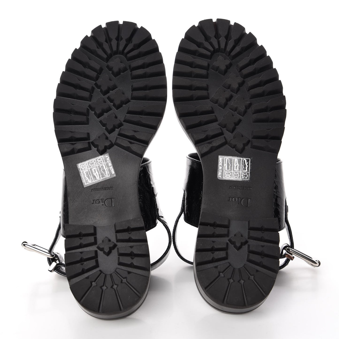 Crinkled Patent Crystals Sandals 37.5 Black