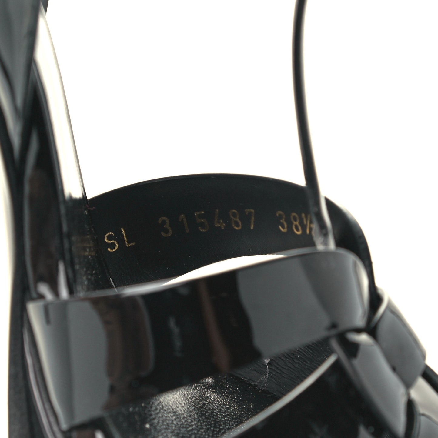 Patent Tribute 105 Platform Sandals 38.5 Black