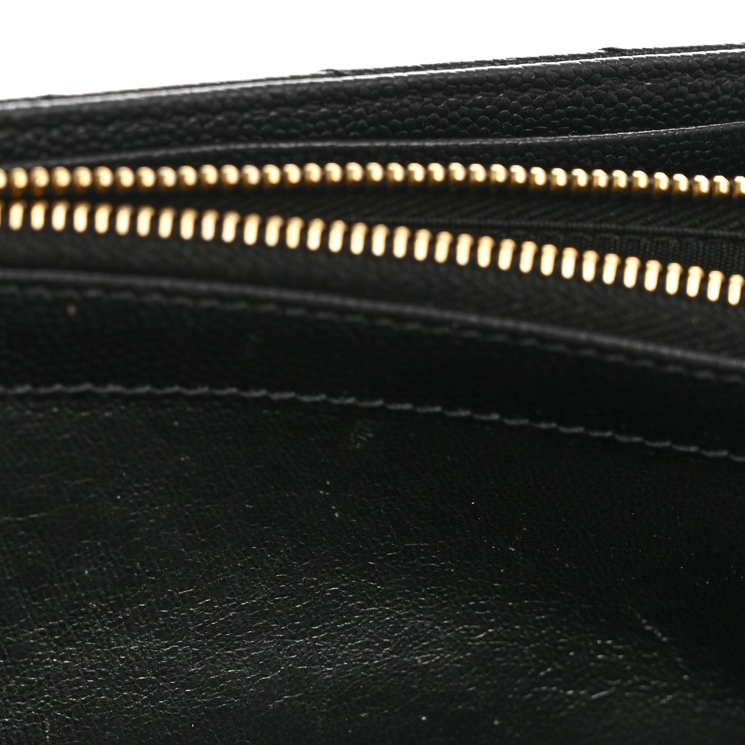 Saint Laurent Grain De Poudre Matelasse Chevron Monogram Flap Wallet Black 10 of 13