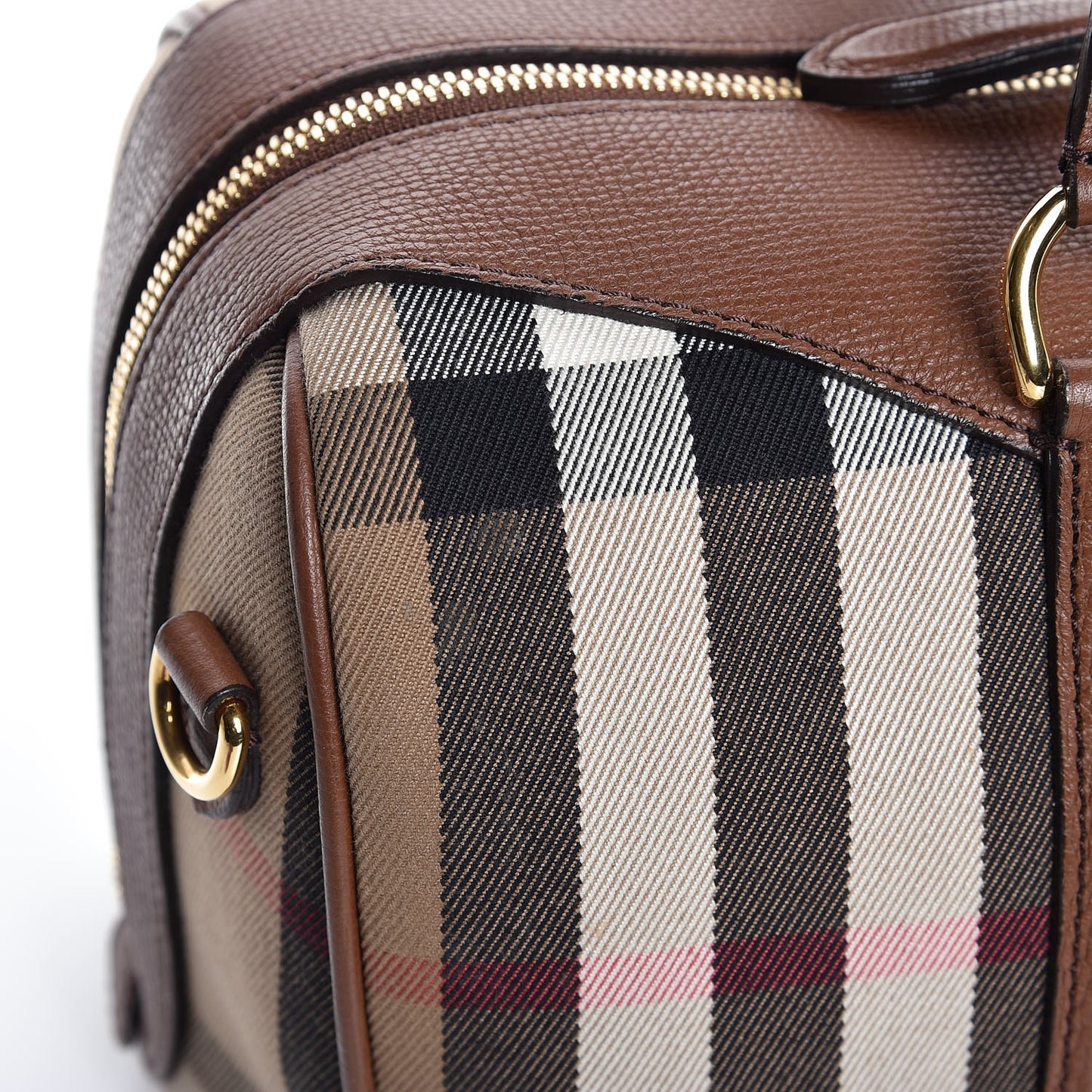 House Check Derby Calfskin Medium Alchester Bowling Bag Tan