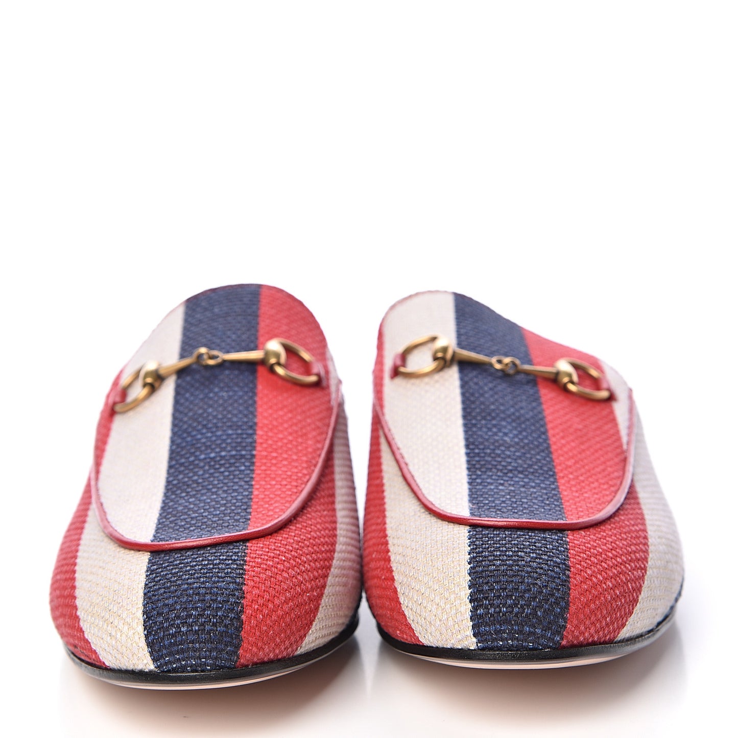 Canvas Sylvie Stripe Womens Princetown Slippers 41 Mystic White Hibiscus Red Maritime