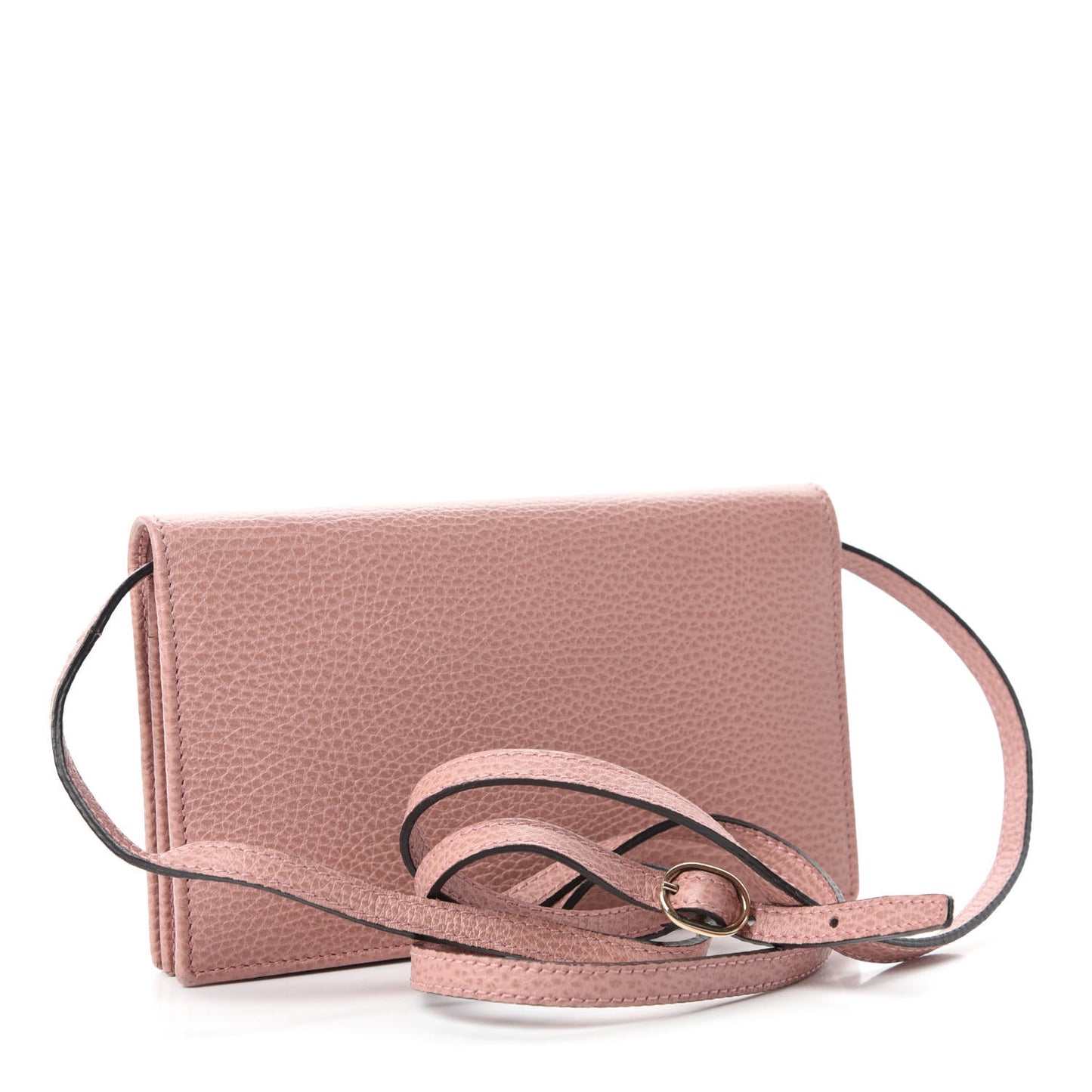 Dollar Calfskin Mini Swing Wallet Bag Soft Pink Soft Pink