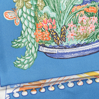 Hermes Silk Chevaloscope Scarf 90 Bleu Orange Multicolor 3 of 5