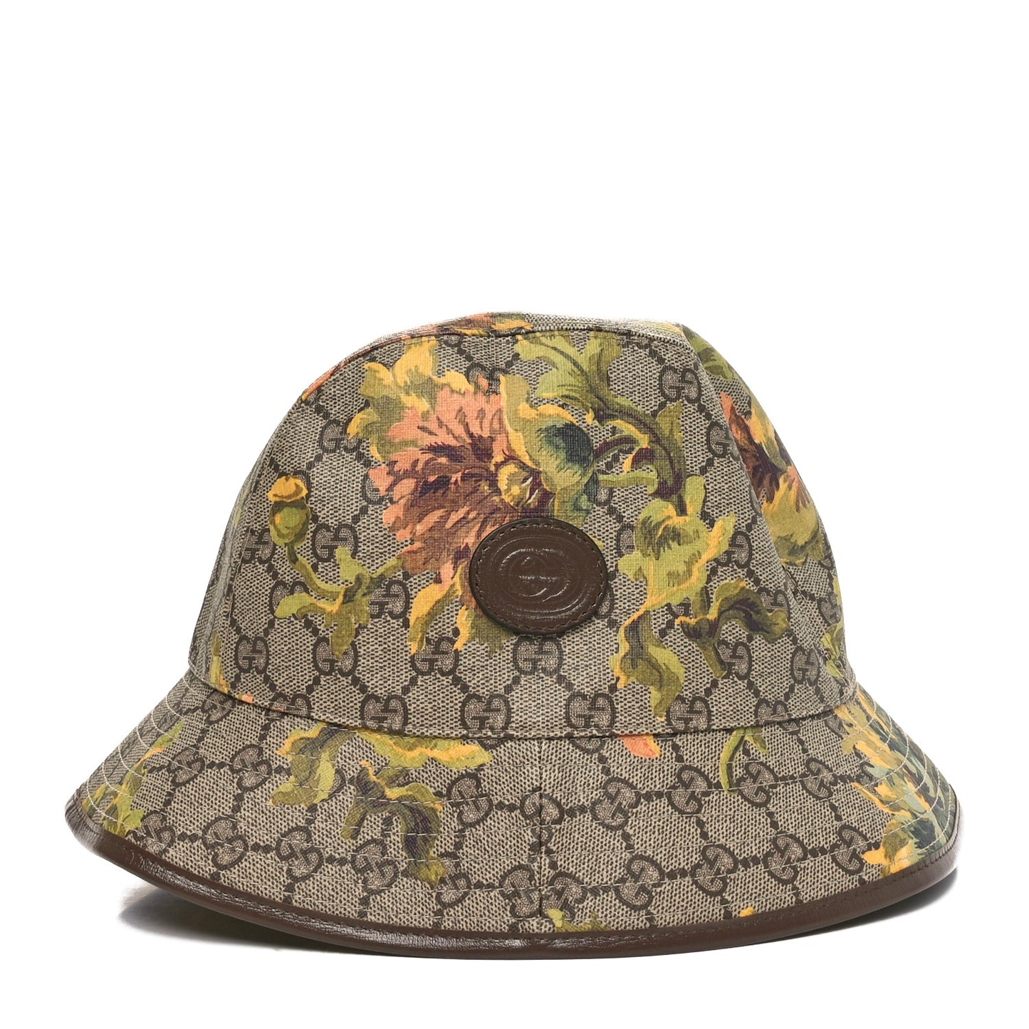 GG Supreme Monogram Azalea Calfskin Dusty Carnation Retro Interlocking G Bucket Hat S Beige Ebony Multicolor
