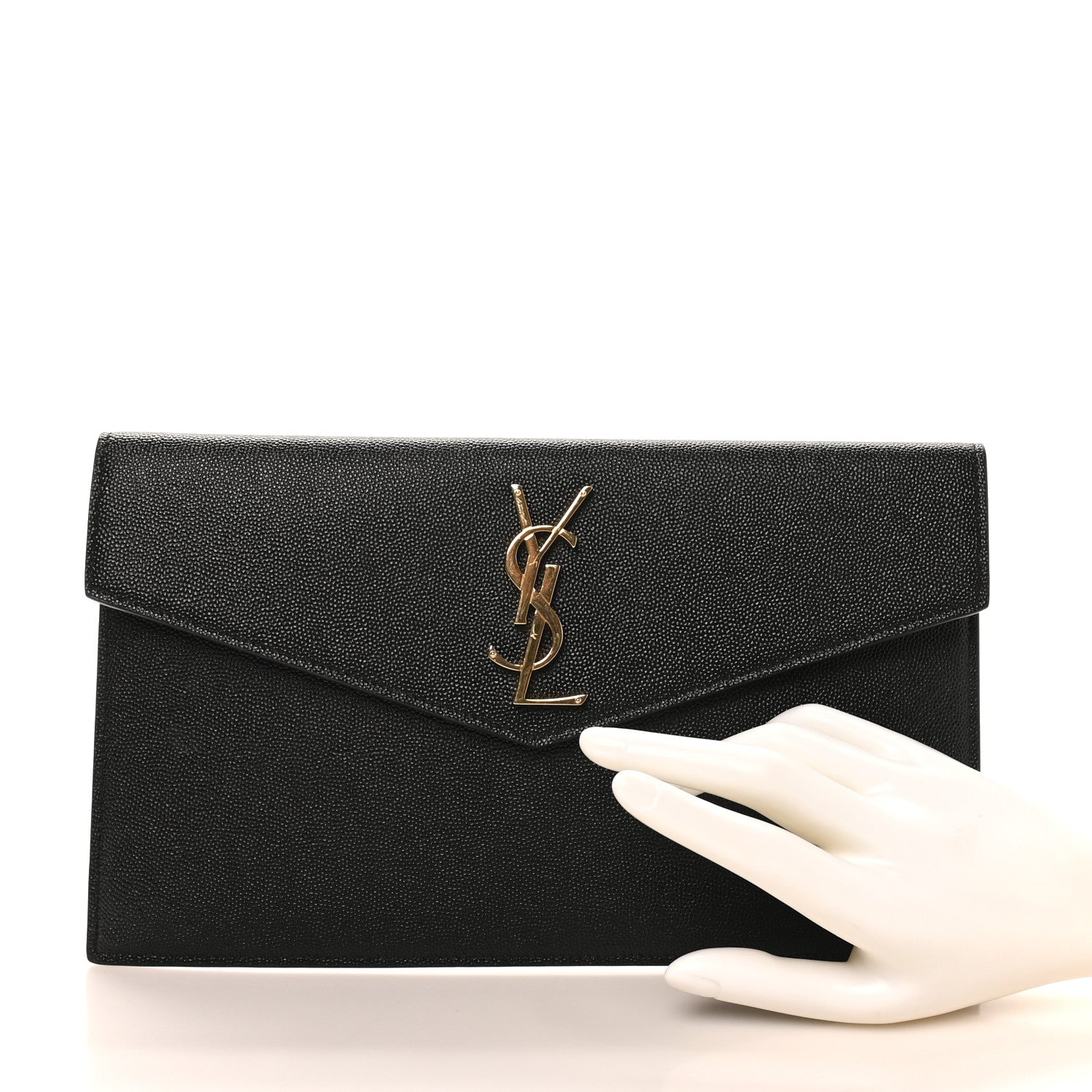 Saint Laurent Grain De Poudre Uptown Pouch Black 3 of 16