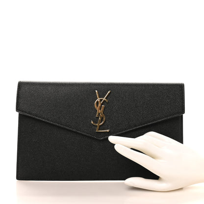 Saint Laurent Grain De Poudre Uptown Pouch Black 3 of 16