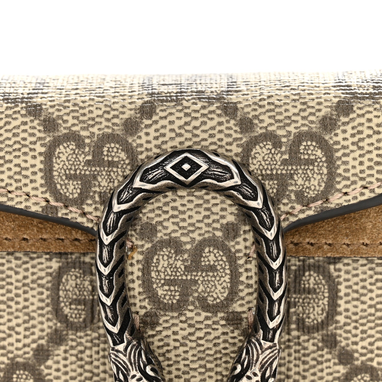 Gucci GG Supremem Monogram Suede Cudu Dionysus AirPods Case Beige Ebony Taupe 7 of 11