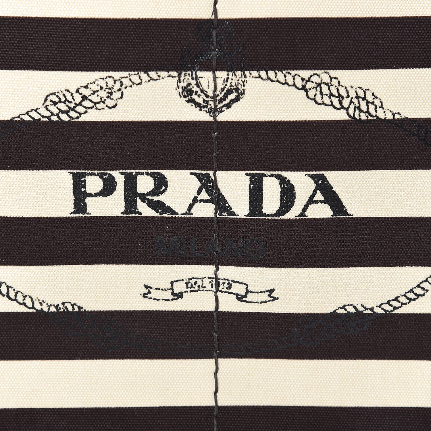 Prada Canapa Striped Logo Tote Tabacco 7 of 11