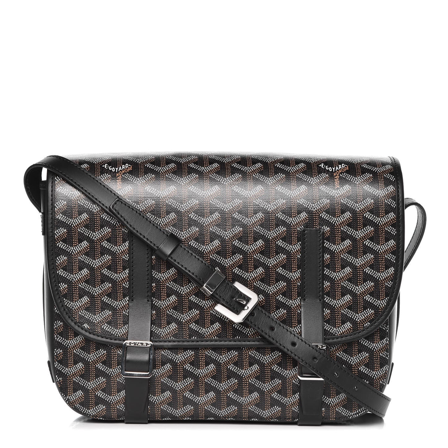 Goyardine Belvedere MM Messenger Bag Black