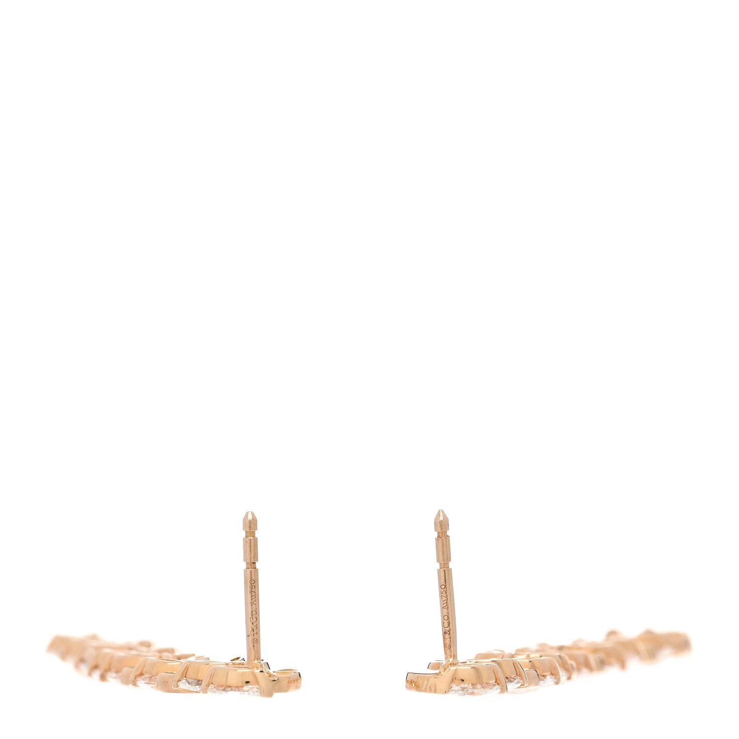 Tiffany 18K Yellow Gold Diamond Victoria Vine Drop Earrings 3 of 5