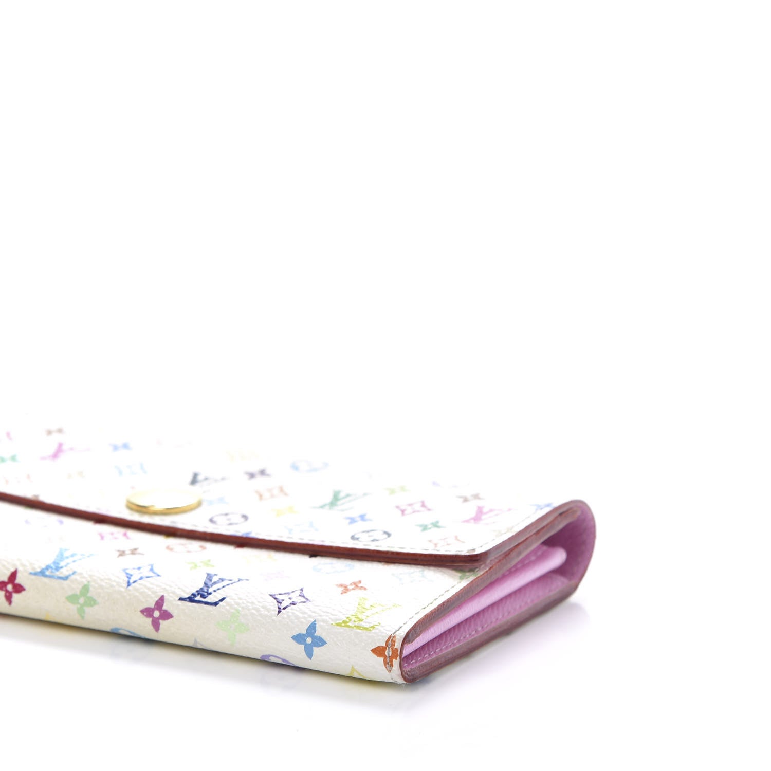 Louis Vuitton Monogram Multicolor Sarah Wallet White Litchi 7 of 11