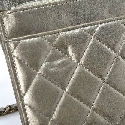 Chanel Metallic Lambskin Quilted Boy Wallet On Chain WOC Gold 12 of 16