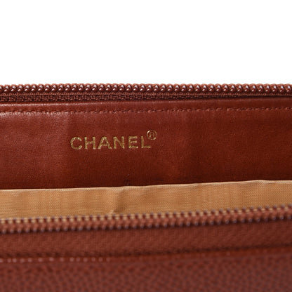 Chanel Caviar Large Timeless CC Gusset Zip Around Wallet Brown 6 of 10