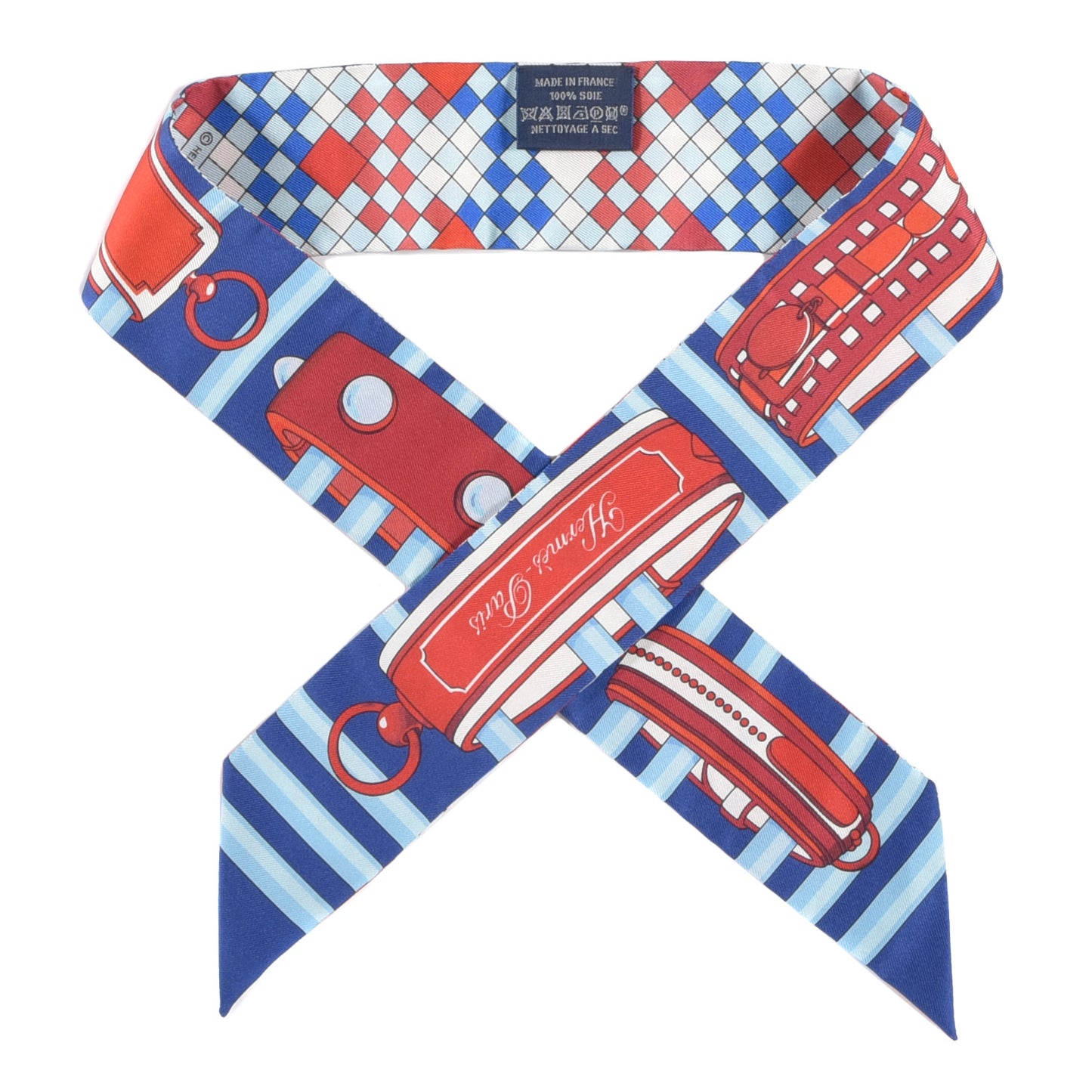 Silk Colliers de Chiens Remix Twilly Marine Rouge White