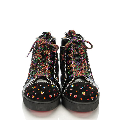 Christian Louboutin Suede Patent Louis Clair De Lune Flat Sneakers 37 Version Black Multicolor 2 of 9
