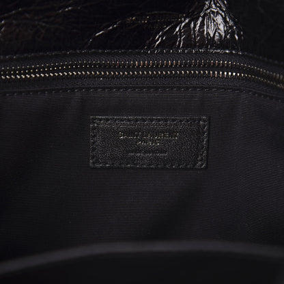 Saint Laurent Crinkled Calfskin Matelasse Monogram Medium Niki Chain Satchel Black 5 of 9