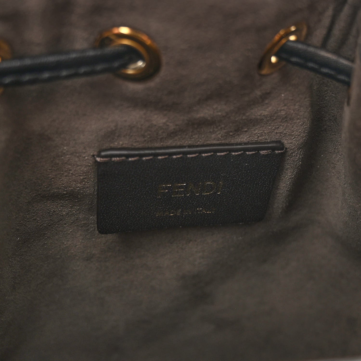 Fendi Vitello Liberty F is Fendi Bi-Color FF 1974 Embossed Mini Mon Tresor Bucket Bag Maya Black 6 of 9