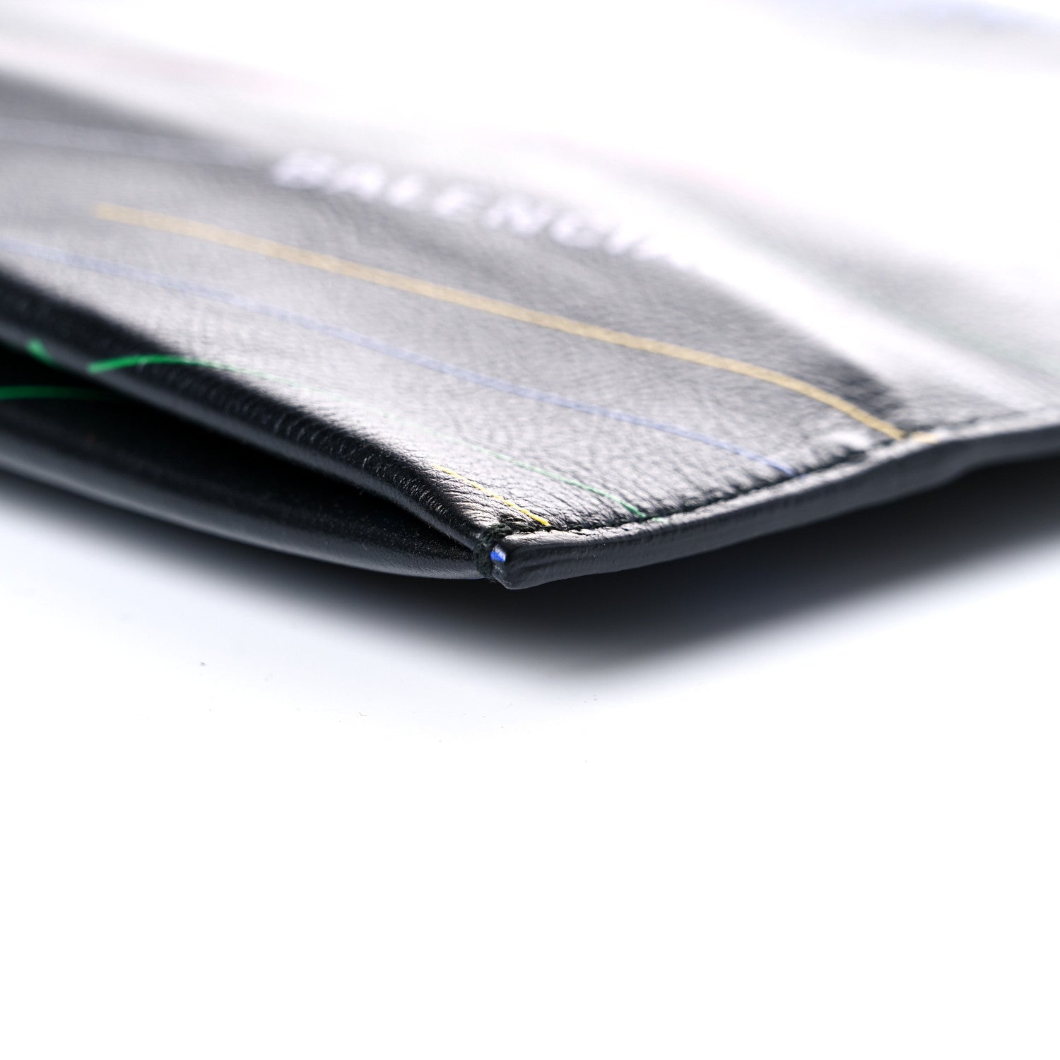 Balenciaga Calfskin Allover Logo Clutch Black Multicolor 9 of 9