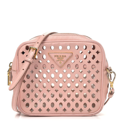 Prada Saffiano Perforated Crossbody Orchidea 1 of 12