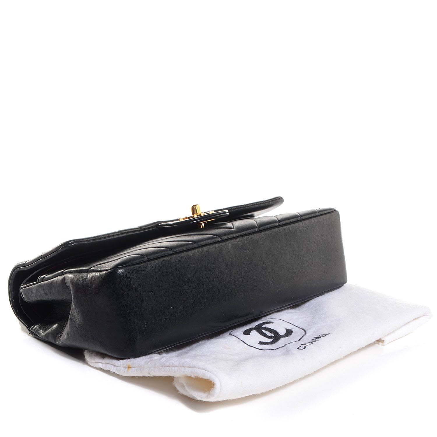 Chanel Lambskin Chevron Medium Double Flap Black 4 of 8