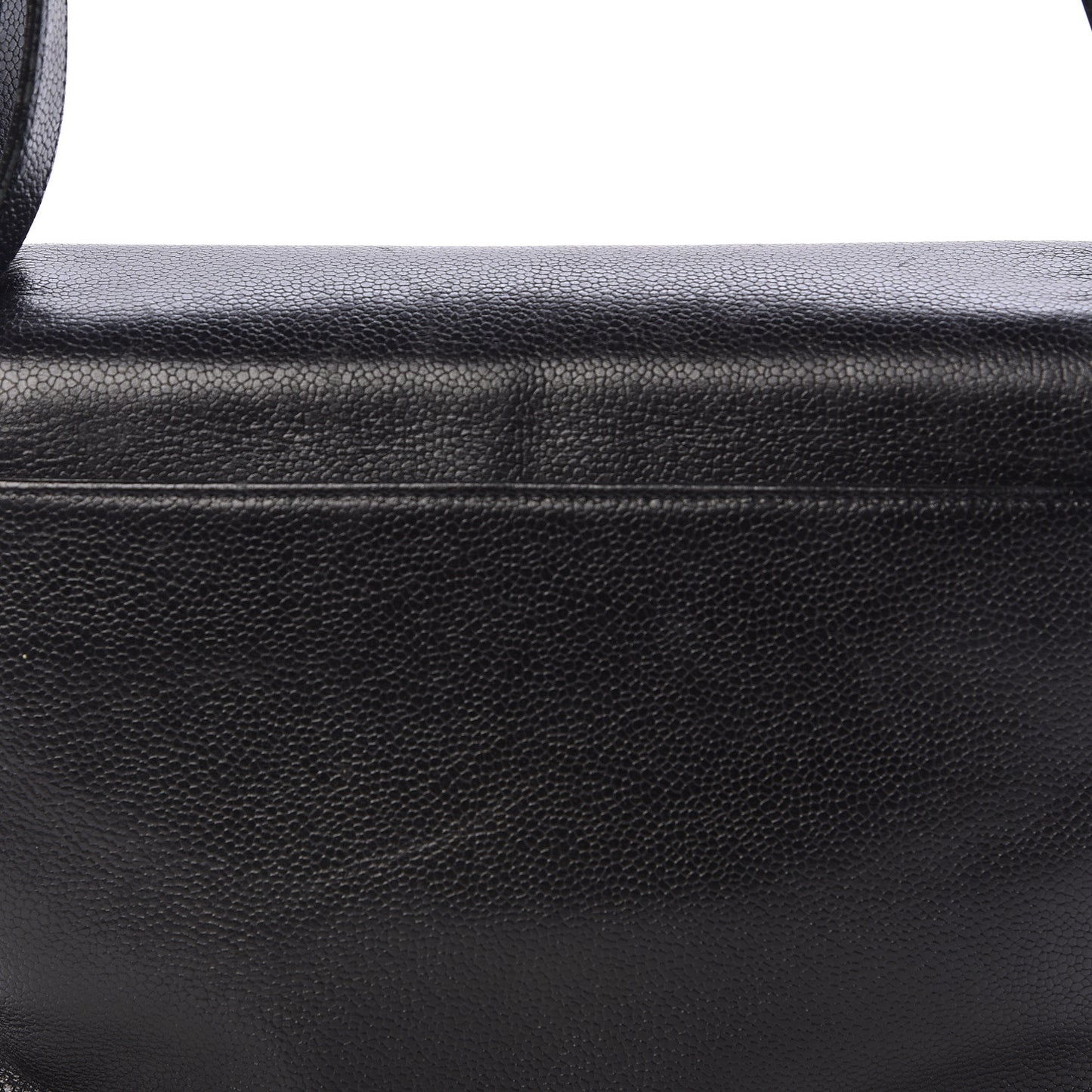 Caviar Flap Shoulder Bag Black