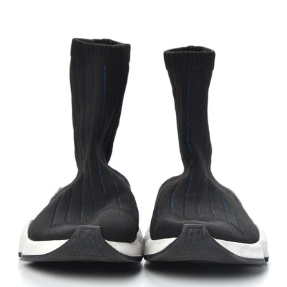 Balenciaga Ribbed Effect Knit Hi Speed Sneakers 41 Black Bleu 2 of 7